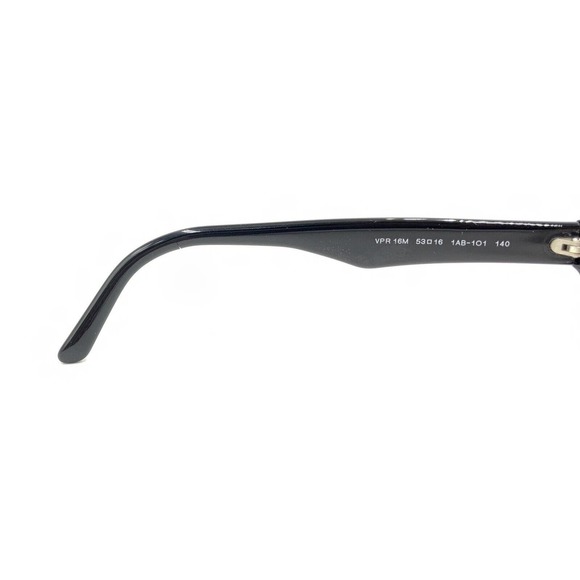 Prada VPR 16M 1AB-1O1 Black Rectangle Eyeglasses Frames 53-16 140 Italy Designer - Picture 10 of 12
